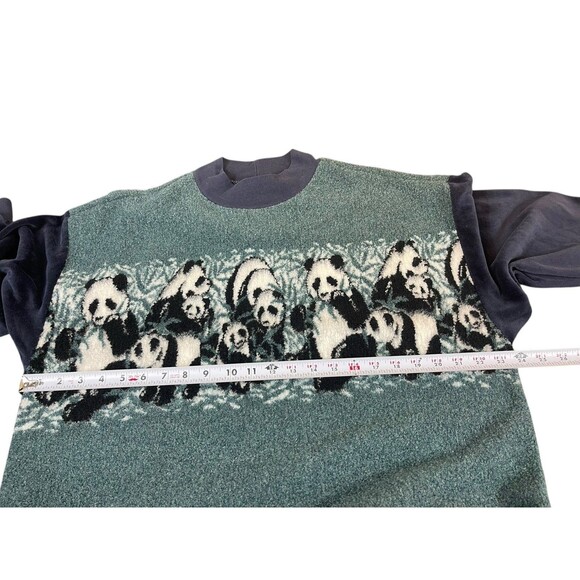 VTG 80s 90s Kittens Brand Nightgown Maxi Housecoat Panda Novelty One Size S-L - Picture 8 of 11